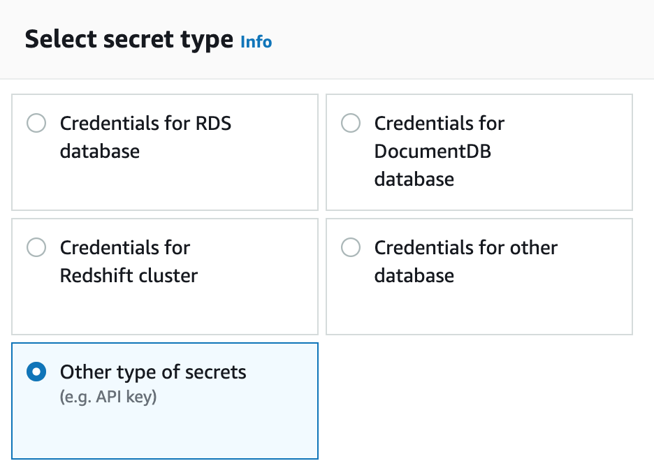 Select Other type of secrets