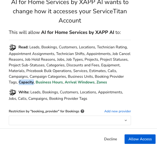 ServiceTitan Allow Access